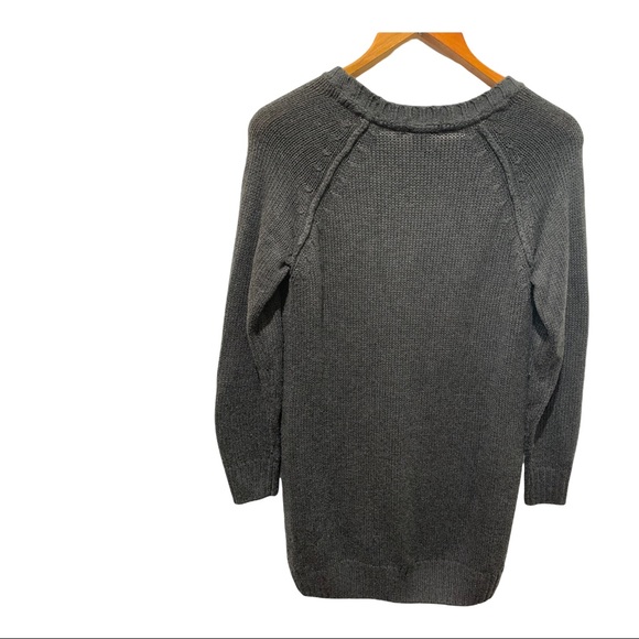 H&M  CHARCOAL GRAY CABLE KNIT LONG SLEEVE TUNIC SWEATER - Picture 6 of 11